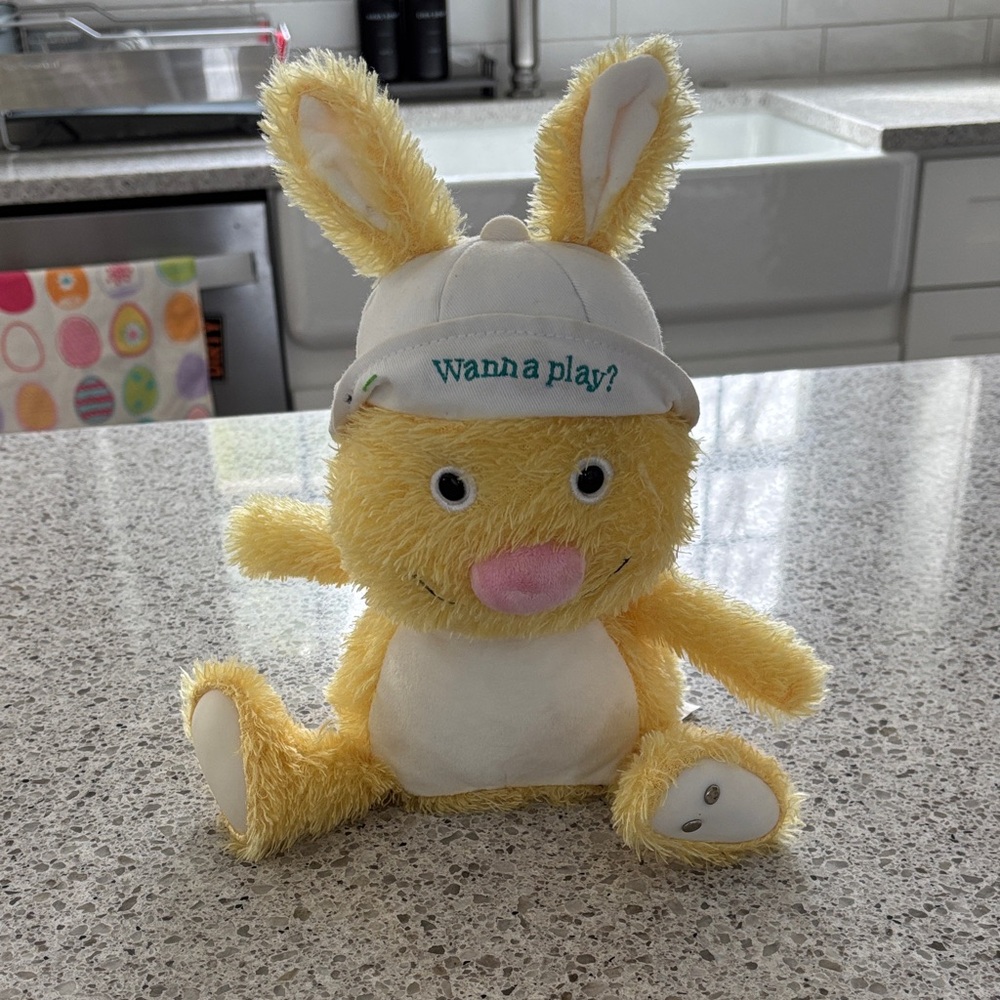 Hallmark talking Yellow Plush Bunny Toy